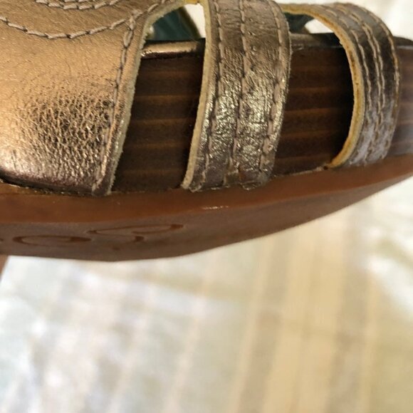 Anthropologie Seychelles Mediterranean Summer Wedge Sandals, Silver 6 - Picture 7 of 9